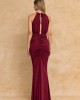 Mya Collection Deloria Maroon Maxi Φόρεμα