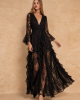 Mya Collection Oriana Black Maxi Φόρεμα