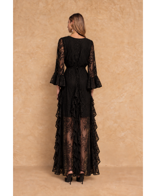 Mya Collection Oriana Black Maxi Φόρεμα
