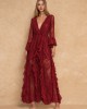 Mya Collection Novelisse Maroon Maxi Φόρεμα