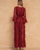 Mya Collection Novelisse Maroon Maxi Φόρεμα