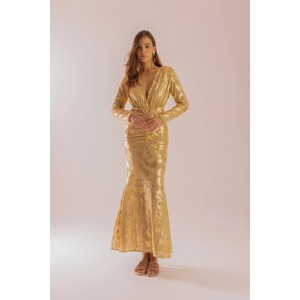 MYA Collection Finley Gold Maxi Φόρεμα