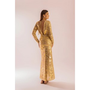 MYA Collection Finley Gold Maxi Φόρεμα