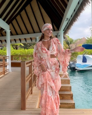 Mya Collection Calypso Pink Top & Φούστα