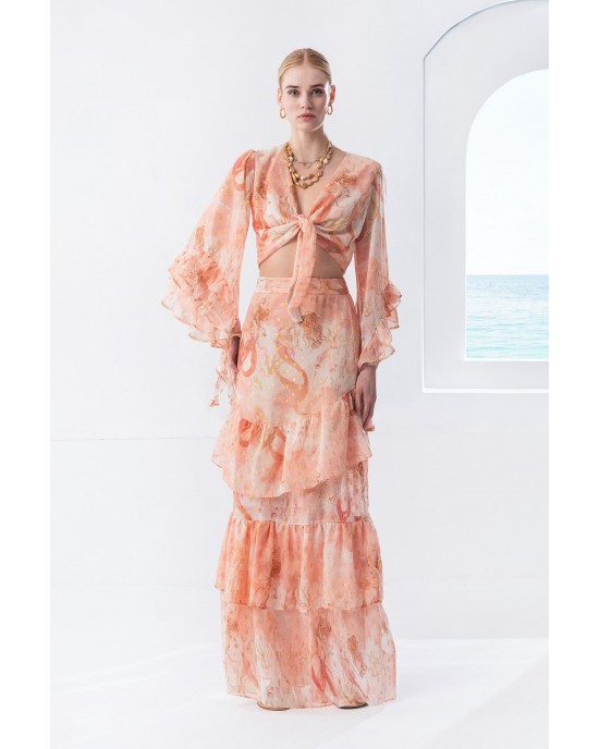 Mya Collection Calypso Pink Top & Φούστα