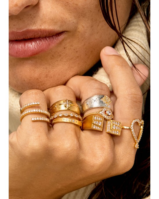MYA-BAY Cuff Mini Dots Gold Δαχτυλίδι