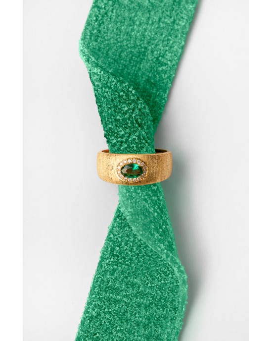 MYA-BAY Dynasty Cuff Green Δαχτυλίδι