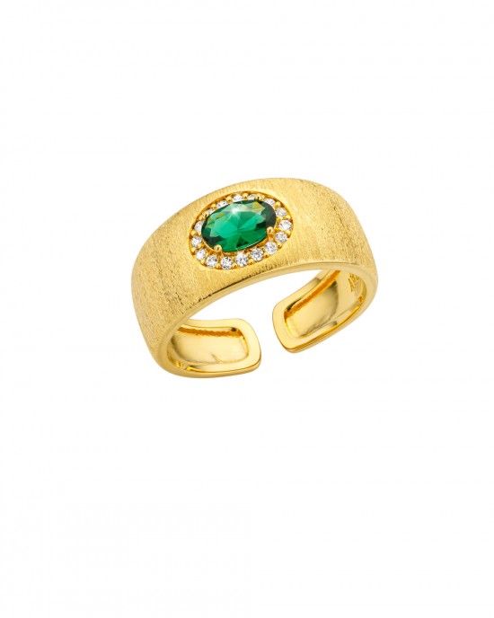 MYA-BAY Dynasty Cuff Green Δαχτυλίδι