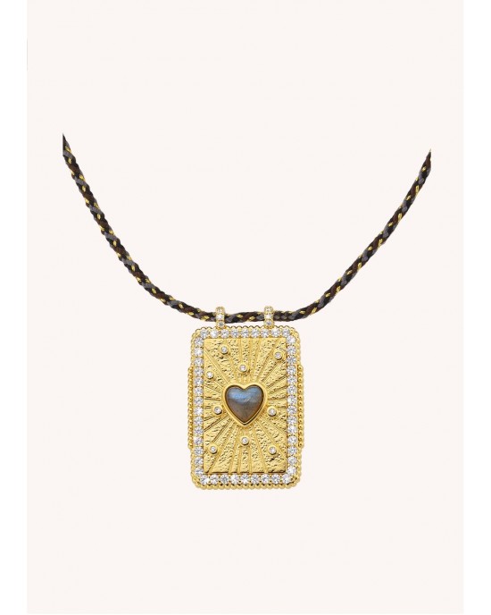 MYA-BAY Labradorite Heart Boheme Κολιέ