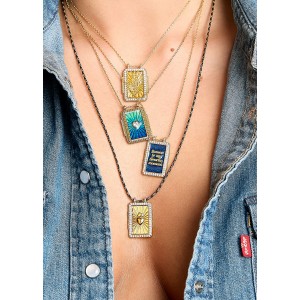 MYA-BAY Blue Rainbow Heart Twice Boheme Κολιέ