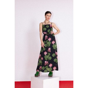 Maeda Black Floral Printed Φόρεμα