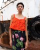 Maeda Crop Top Red & Black Midi Φούστα