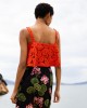 Maeda Crop Top Red & Black Midi Φούστα