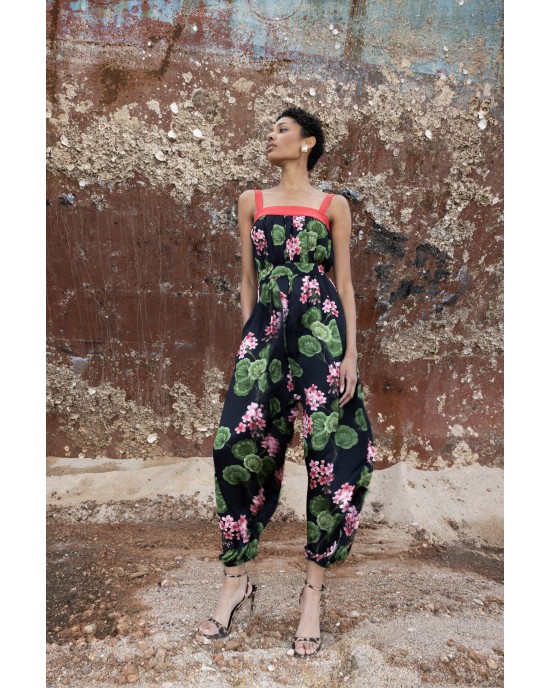 Maeda Black Printed Ολόσωμη Φόρμα