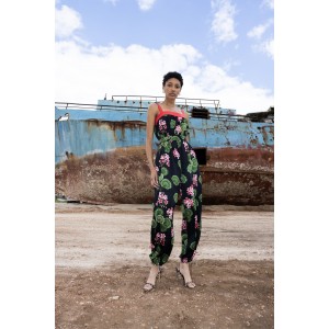 Maeda Black Printed Ολόσωμη Φόρμα