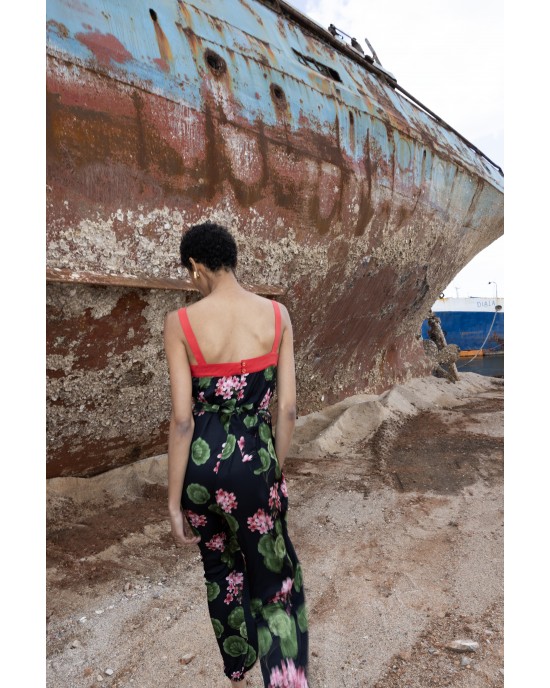 Maeda Black Printed Ολόσωμη Φόρμα