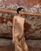 Maeda Halter Style Beige Maxi Φόρεμα