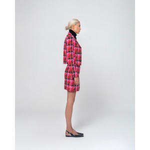 Mamoush Emily Pink Pied De Poule Σακάκι