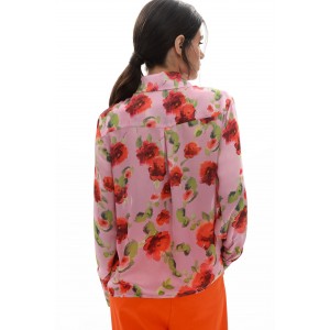 Mamoush Areti Pink Roses Πουκάμισο