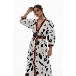 Mamoush Isabel Cotton Printed Midi Φόρεμα