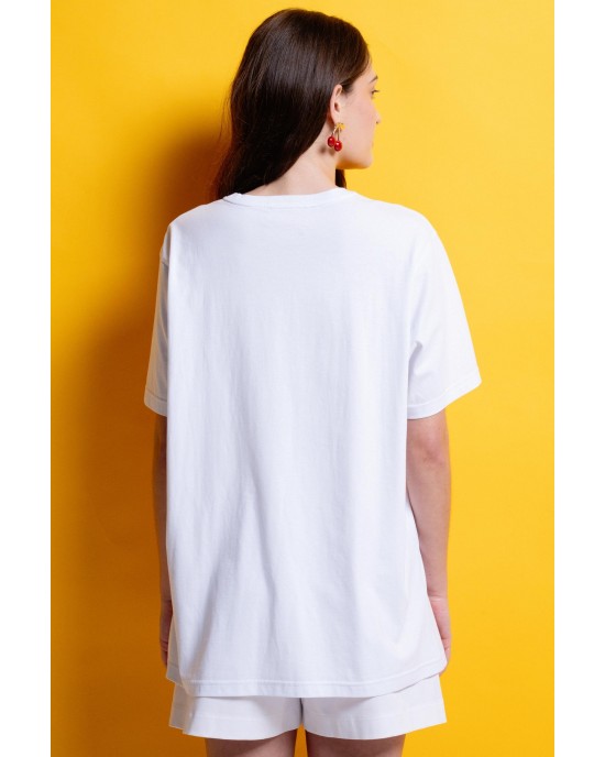 Mamoush Maya Oversized Tees White Μπλούζα