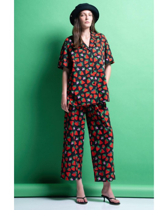 Mamoush Poppy Strawberry Black Πουκάμισο