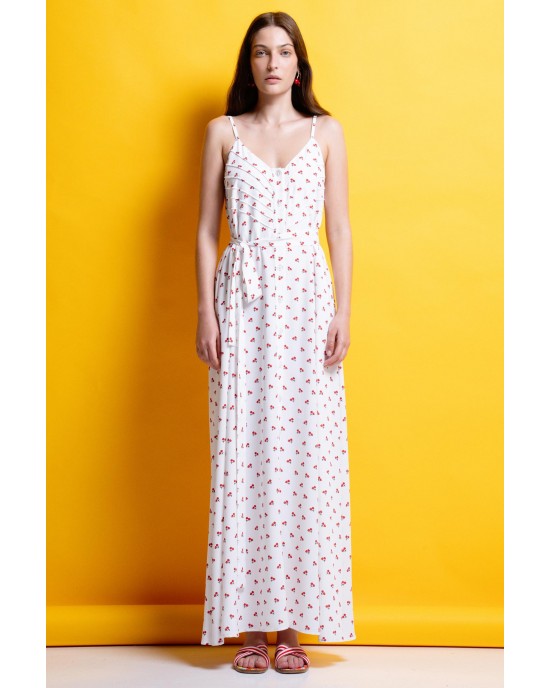 Mamoush Alina White Cherry Maxi Φόρεμα