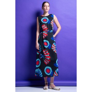 Mamoush Renny Black Fan Midi Φόρεμα