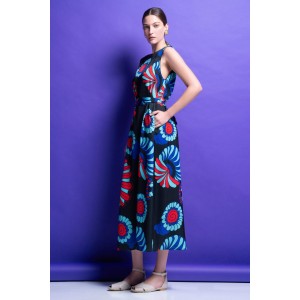 Mamoush Renny Black Fan Midi Φόρεμα