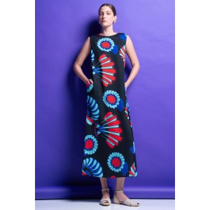 Mamoush Renny Black Fan Midi Φόρεμα