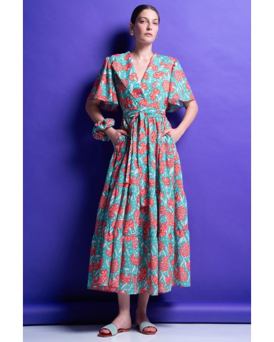 Mamoush Valeria Green Midi Φόρεμα