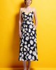 Mamoush Alma Daisies Black Midi Φόρεμα