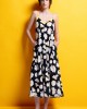 Mamoush Alma Daisies Black Midi Φόρεμα