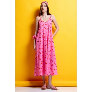 Mamoush Alma Pink Cherry Midi Φόρεμα