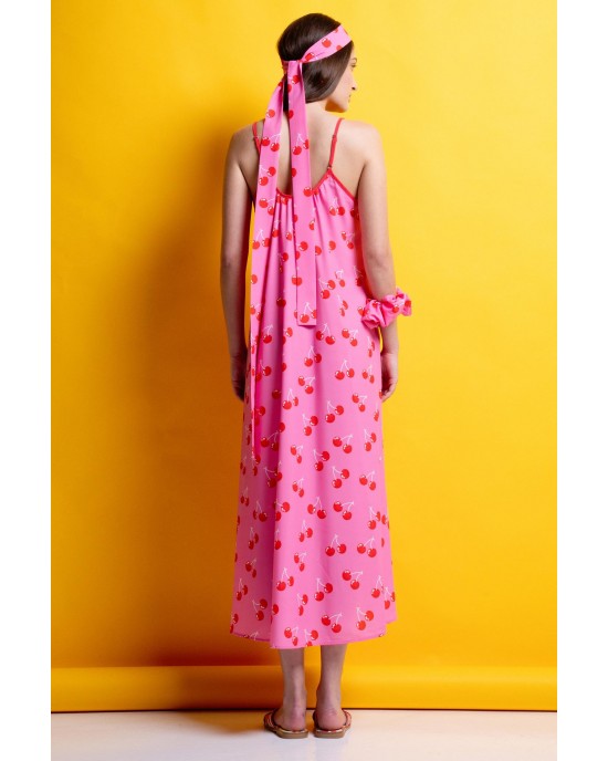 Mamoush Alma Pink Cherry Midi Φόρεμα