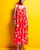 Mamoush Alma Red Daisies Midi Φόρεμα