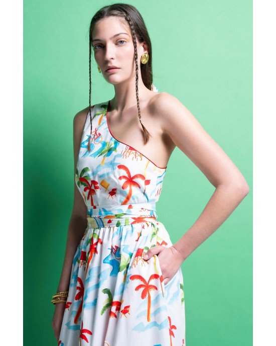 Mamoush Holly Midi One Shoulder Φόρεμα