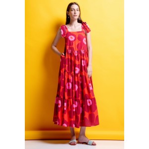 Mamoush Aliky Midi Φόρεμα Με Κεντημένες Τιράντες