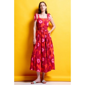 Mamoush Aliky Midi Φόρεμα Με Κεντημένες Τιράντες