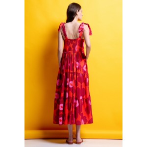 Mamoush Aliky Midi Φόρεμα Με Κεντημένες Τιράντες