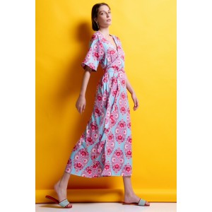 Mamoush Anna Light Blue Κρουαζέ Φόρεμα