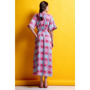 Mamoush Anna Light Blue Κρουαζέ Φόρεμα