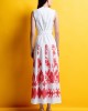 Mamoush Gretel Whie Red Maxi Φόρεμα
