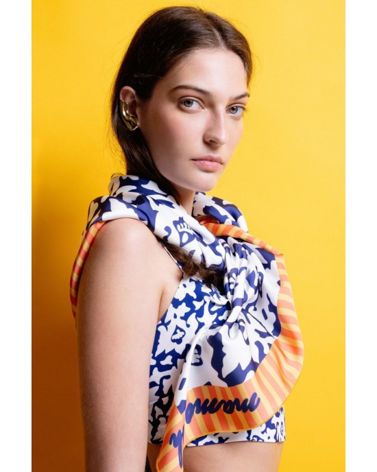 Mamoush Alyssa Blue/White Μαντήλι/Παρεό