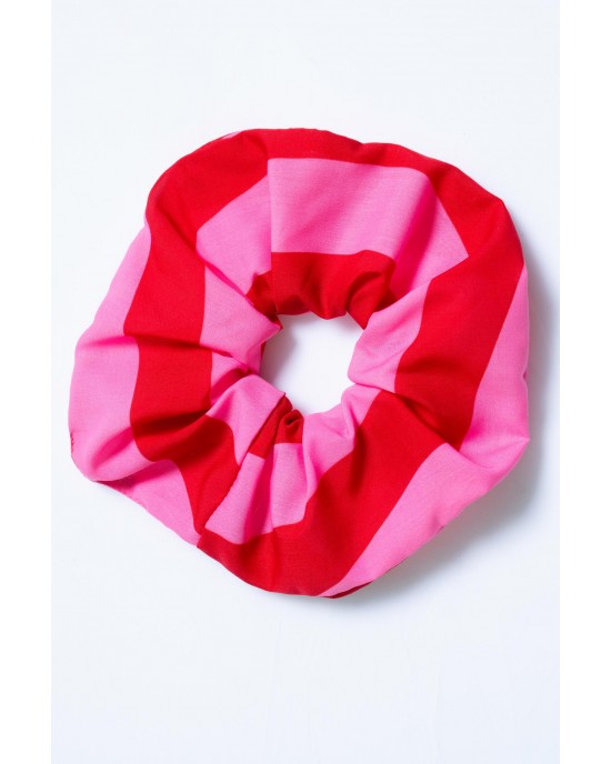 Mamoush Scrunchies Pink Stripes Για Τα Μαλλιά