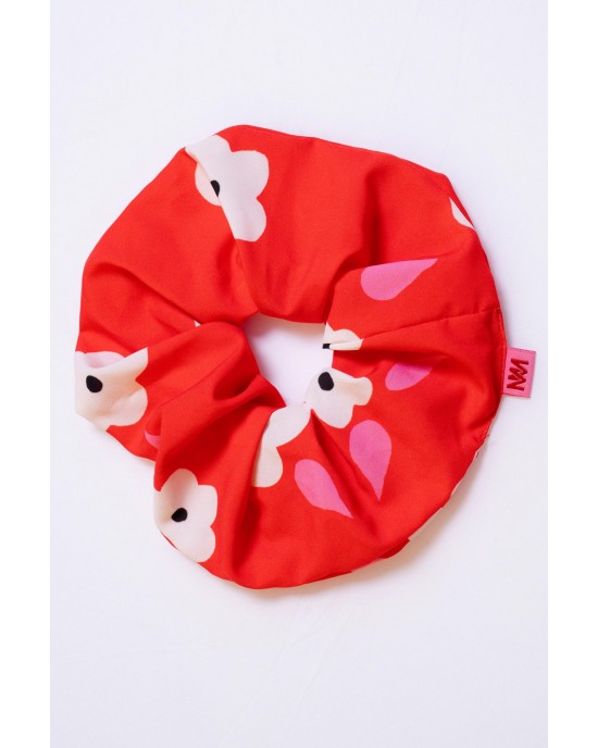 Mamoush Scrunchies Red Daisies Για Τα Μαλλιά