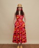 Melitta Lasithi Patania Red Print Maxi Φόρεμα Melitta Lasithi Patania Red Print Maxi Φόρεμα