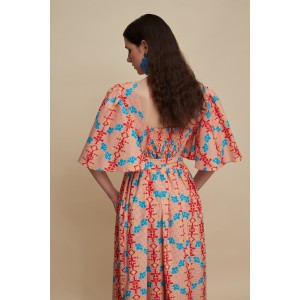 Melitta Vatolakos Kouskouses Red Print Maxi Φόρεμα