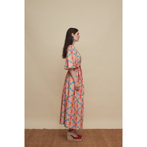 Melitta Vatolakos Kouskouses Red Print Maxi Φόρεμα Melitta Vatolakos Kouskouses Red Print Maxi Φόρεμα