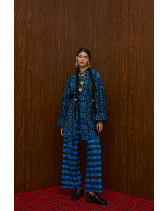 Melitta Tsikriki Πουκάμισο & Harm Παντελόνι Petes Blue/Black Print